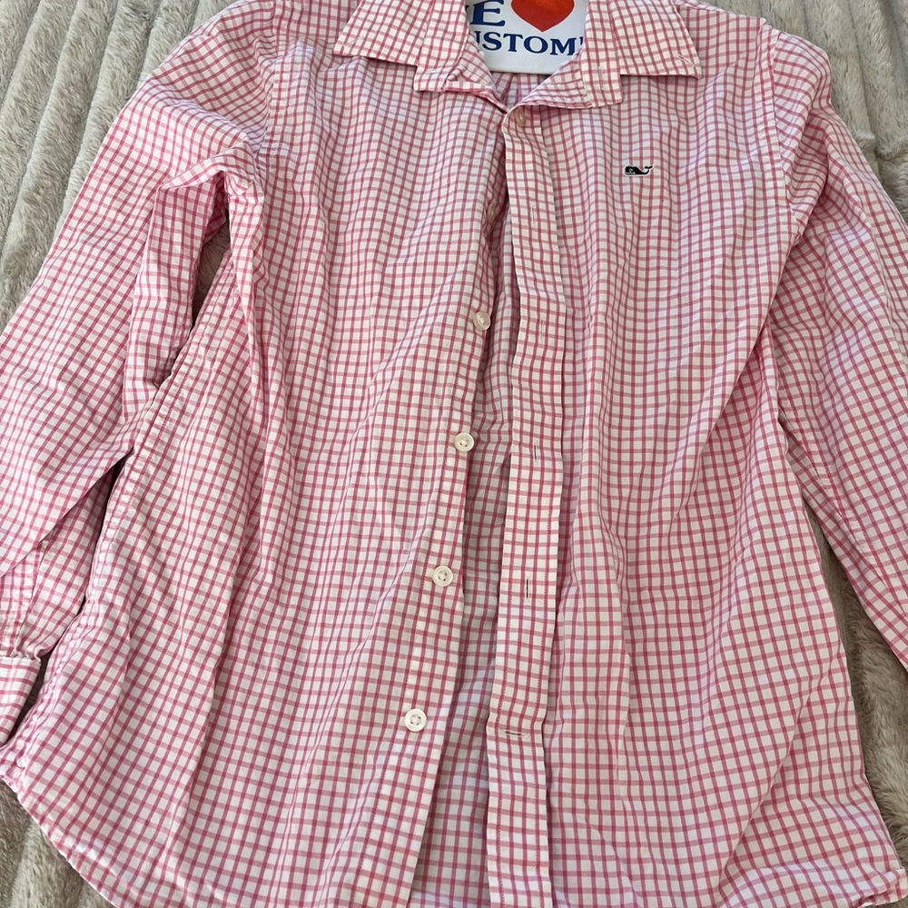 Vineyard Vines Pink Checkered Dress Shirt